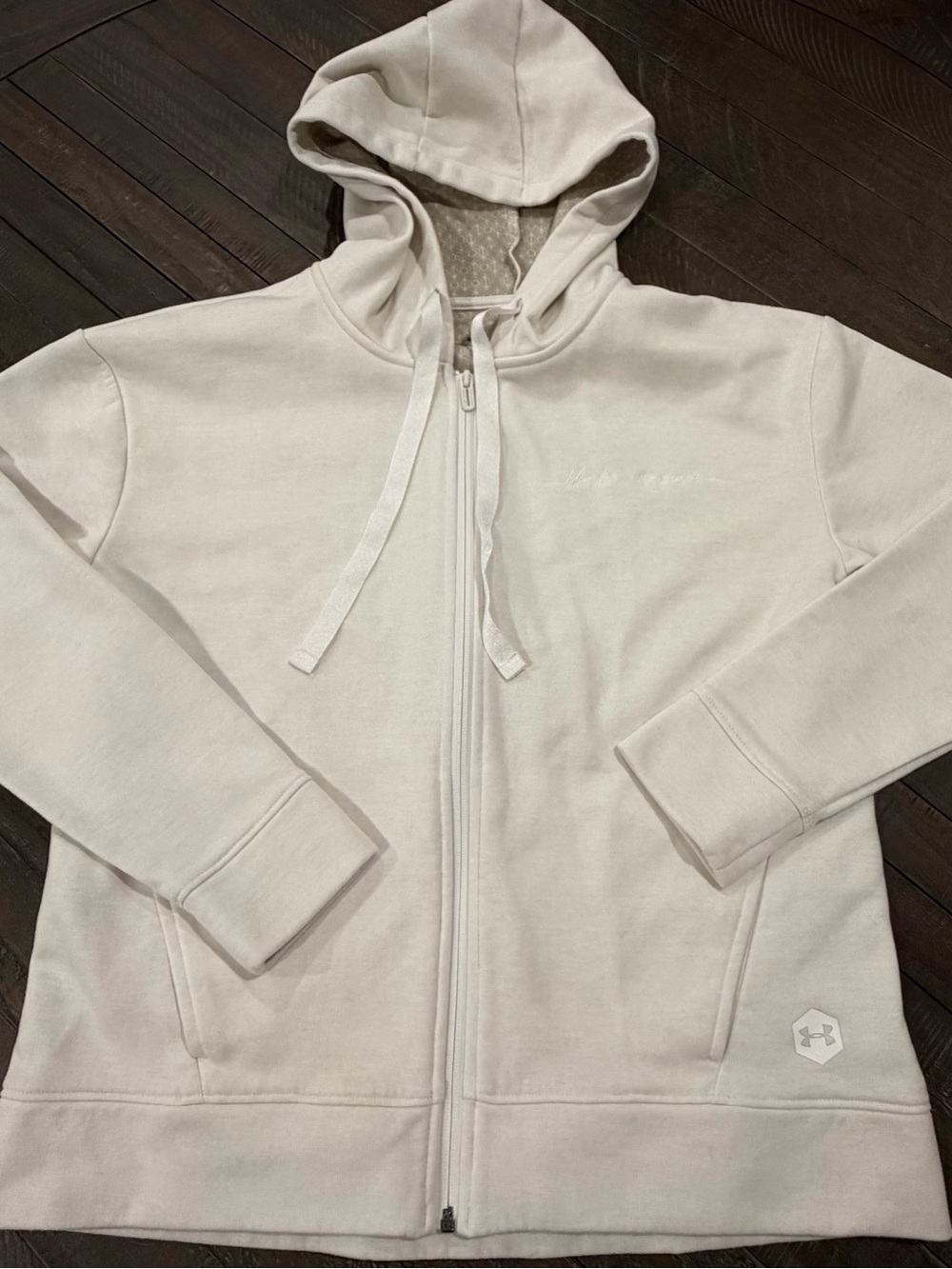 Under Armour Women’s Loose Full Zip Hoodie Cream Size Small